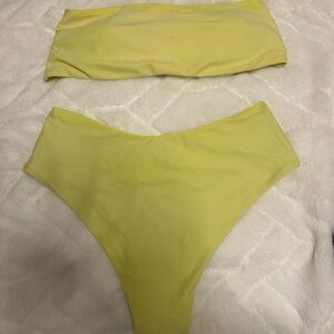 Zaful Yellow Bandeau Bikini Set